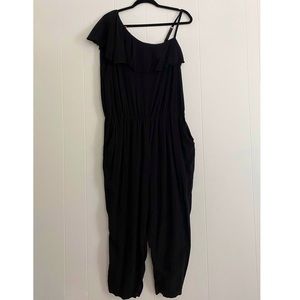 Bisou Bisou Asymmetric Jumpsuit with Ruffle Sleeve